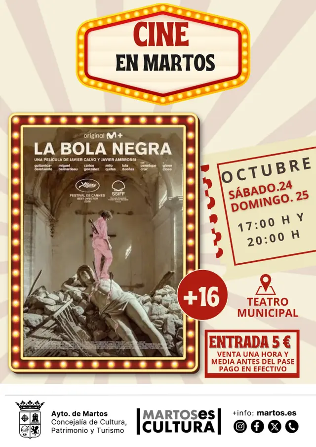 Martos programa dos días de proyecciones de «La bola negra»