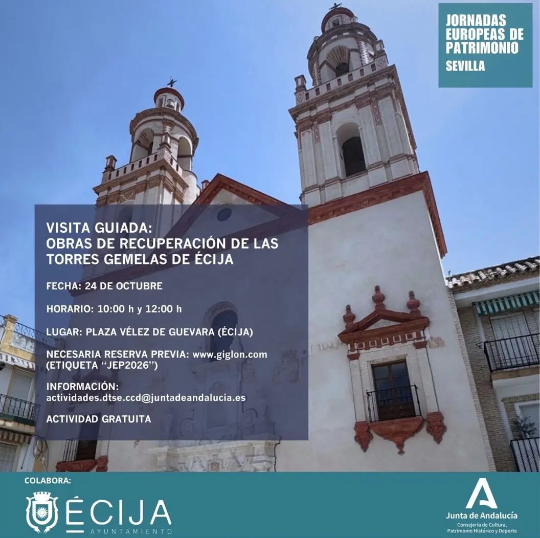 Una visita gratuita mostrará los trabajos en las Torres Gemelas de Écija