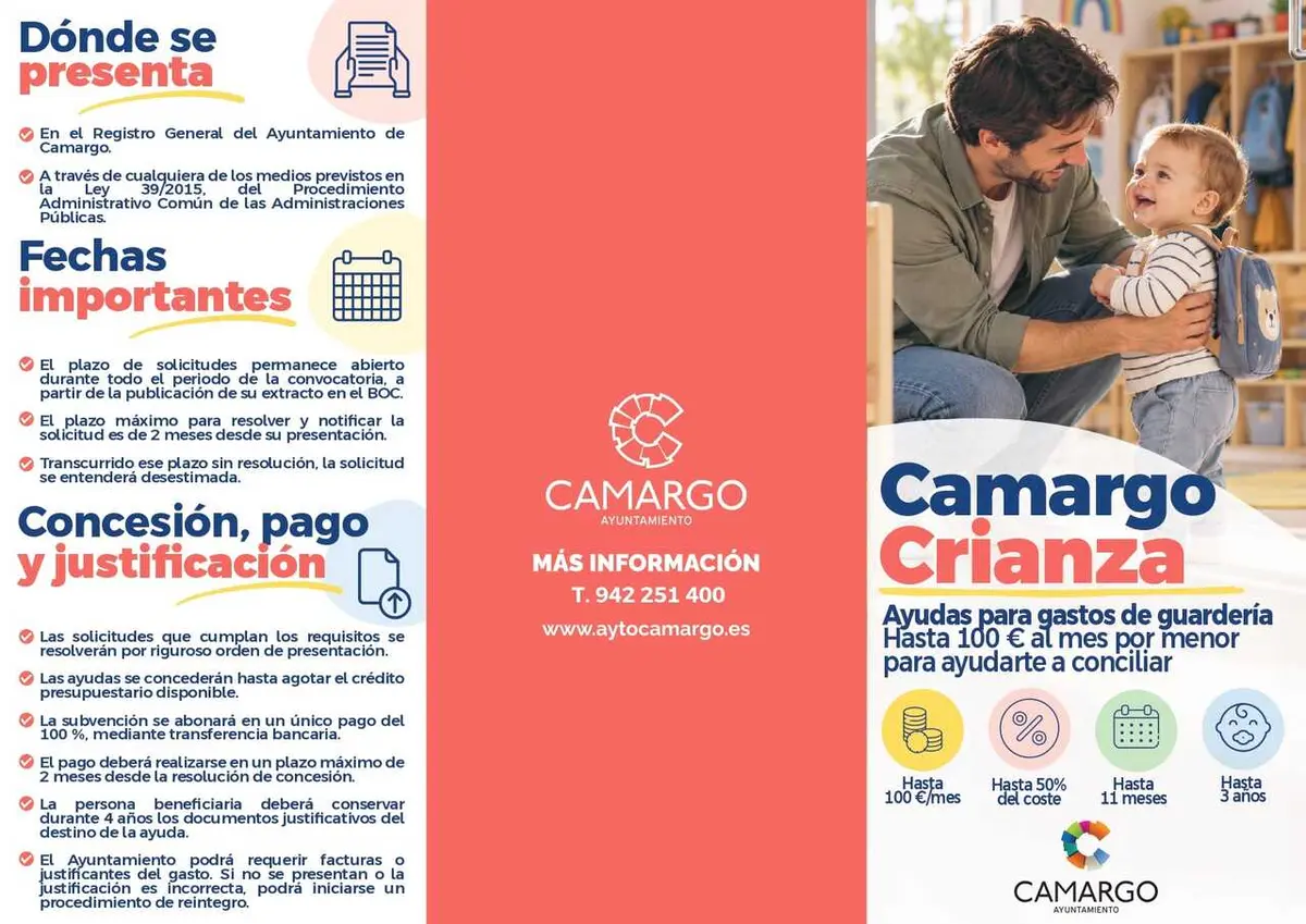 Camargo abre el lunes las solicitudes de Camargo Crianza para gastos de guardería