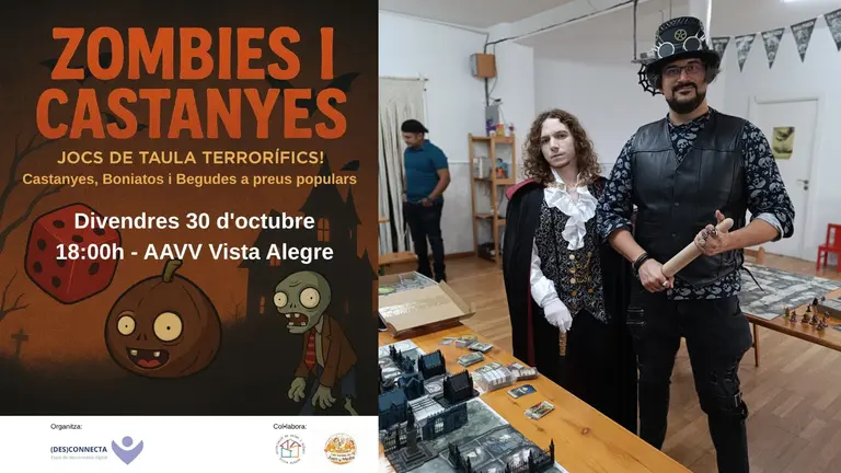 Castañas y juegos de miedo en la fiesta vecinal de Vista Alegre