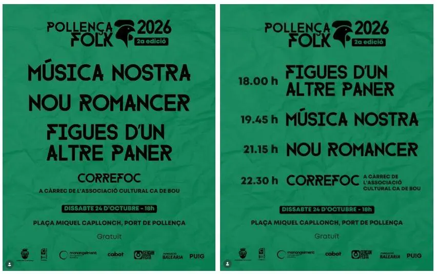 Pollença Folk volverá a la plaza Miquel Capllonch a finales de octubre