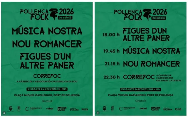 Pollença Folk volverá a la plaza Miquel Capllonch a finales de octubre