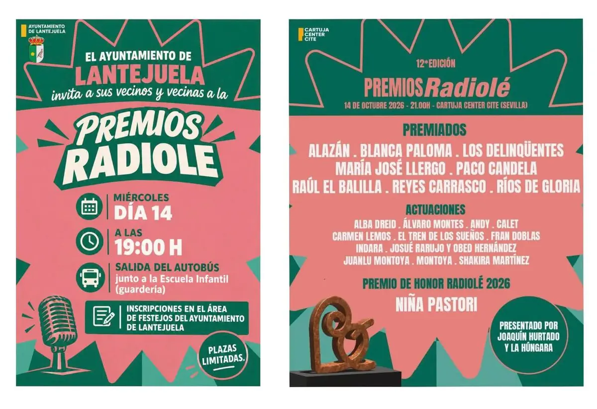 Lantejuela prepara un viaje gratuito para asistir a los Premios Radiolé