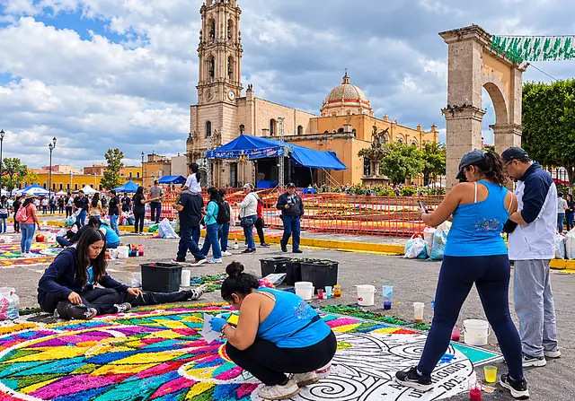 Arucas lleva la tradición de sus alfombras del Corpus hasta Uriangato