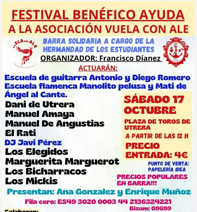 La Plaza de Toros de Utrera acogerá un festival solidario el 17 de octubre