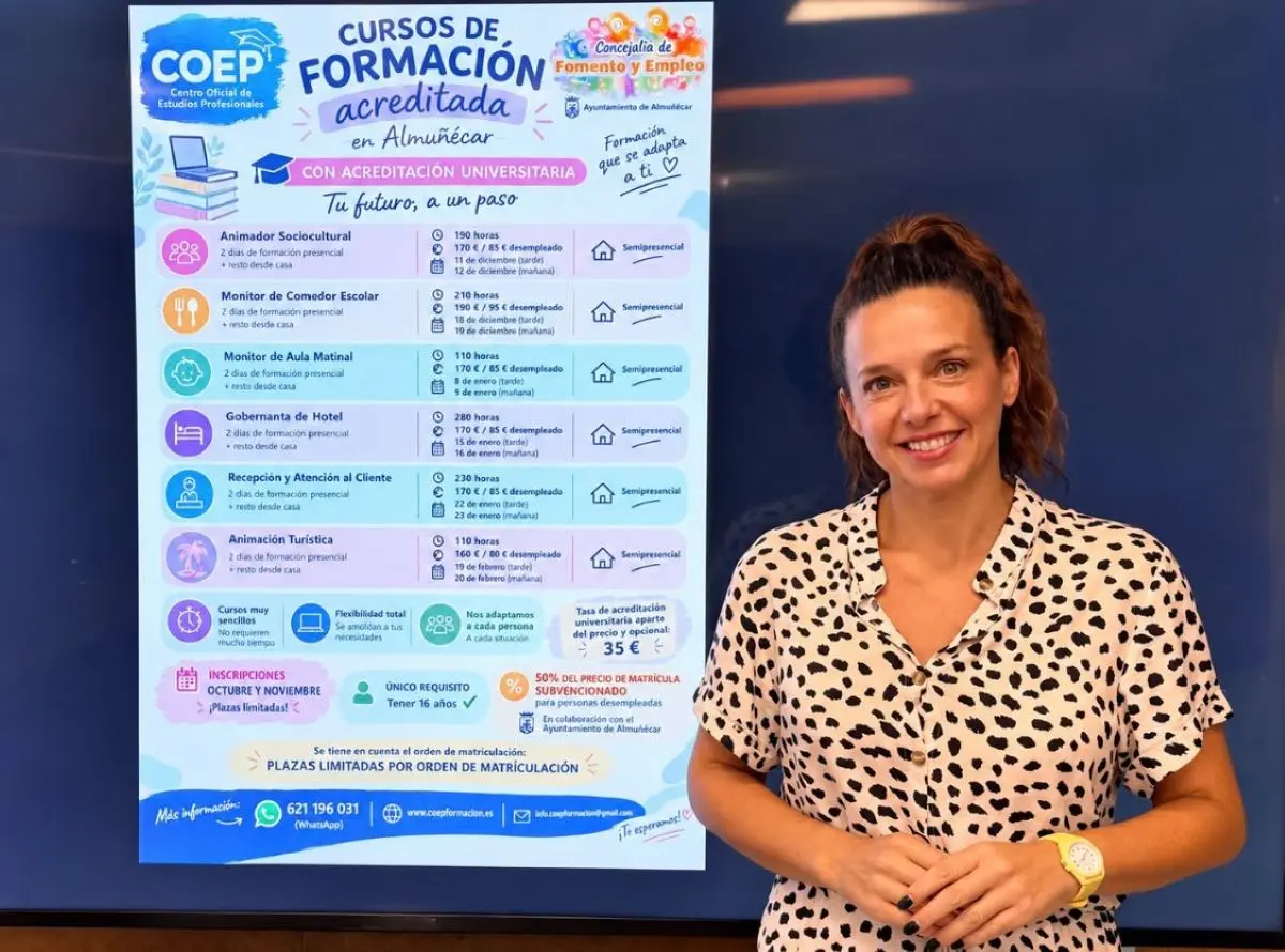 Almuñécar abre una oferta de seis cursos profesionales semipresenciales