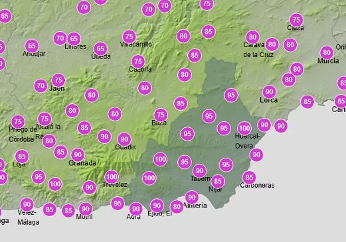 El tiempo otoñal podría asomarse a Almería durante el fin de semana