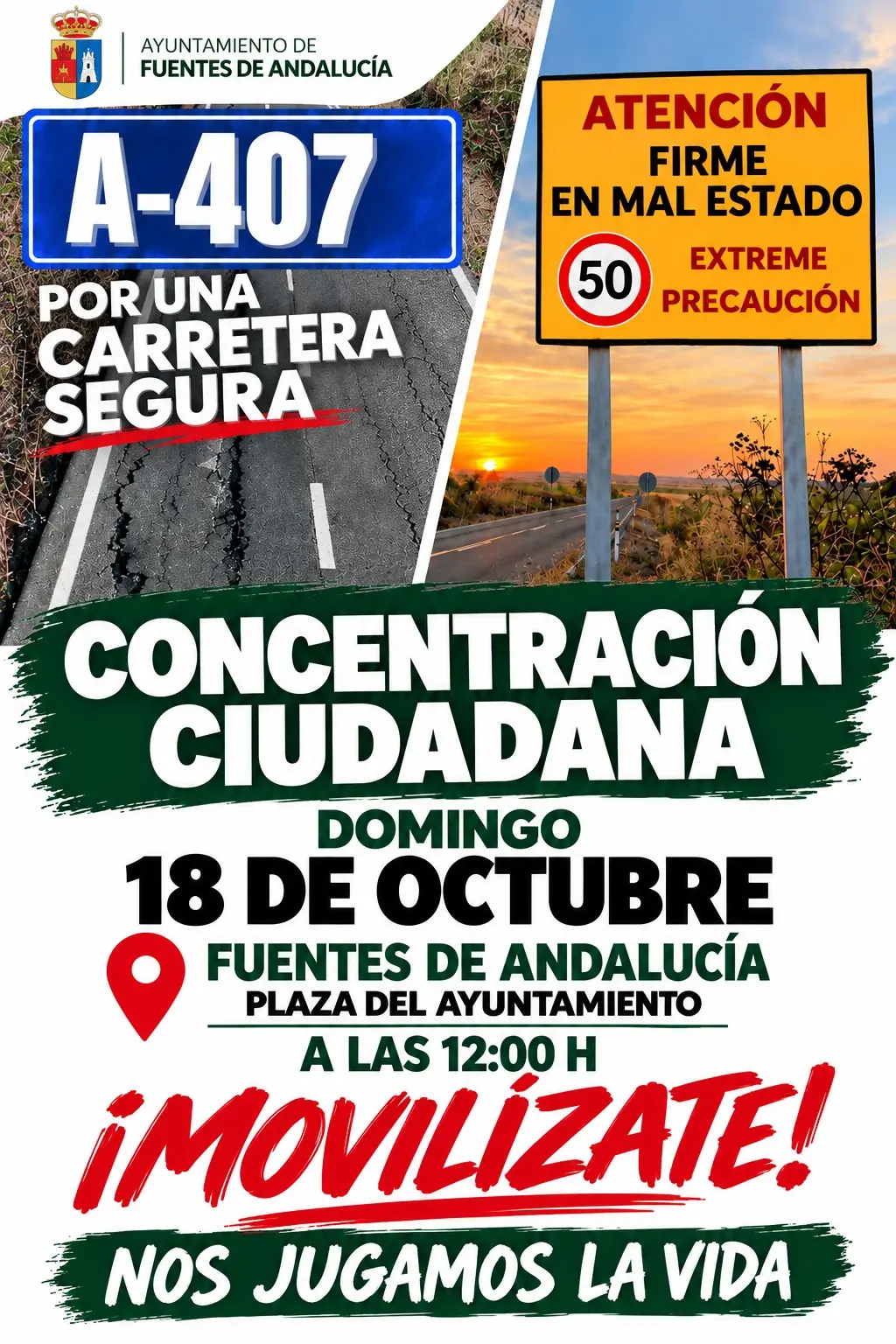 Fuentes y Lantejuela mantienen la presión por una reforma completa de la A-407