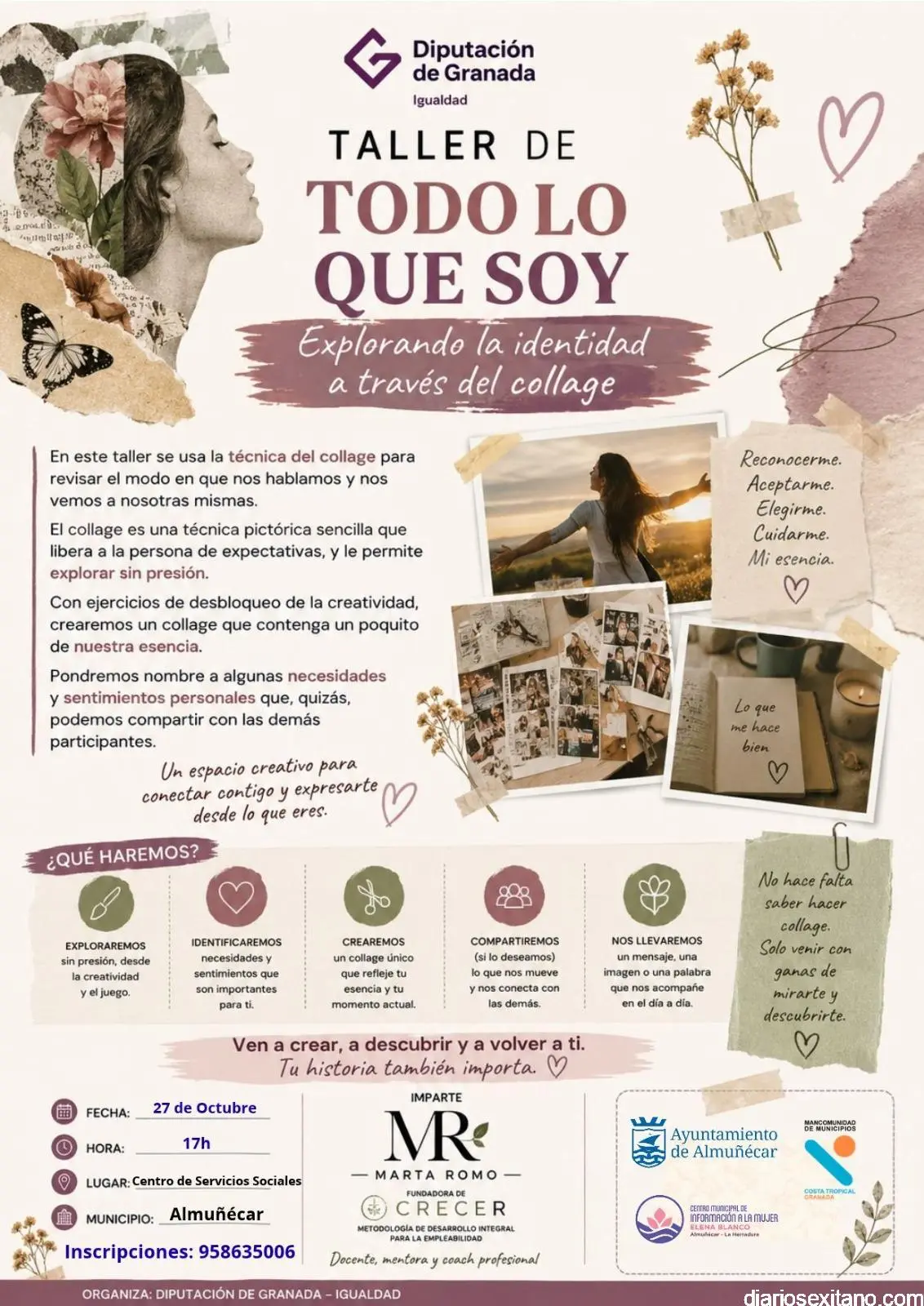 El collage abrirá un espacio de creatividad y reflexión para las mujeres en Almuñécar