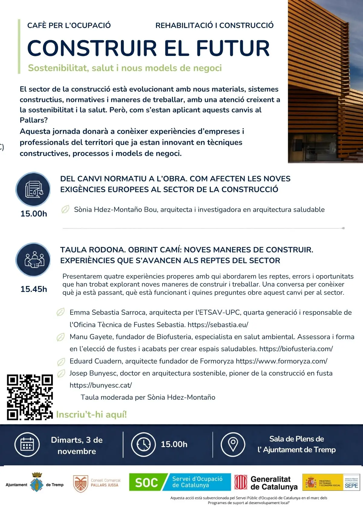 Tremp anuncia una jornada sobre construcción sostenible y nuevos negocios