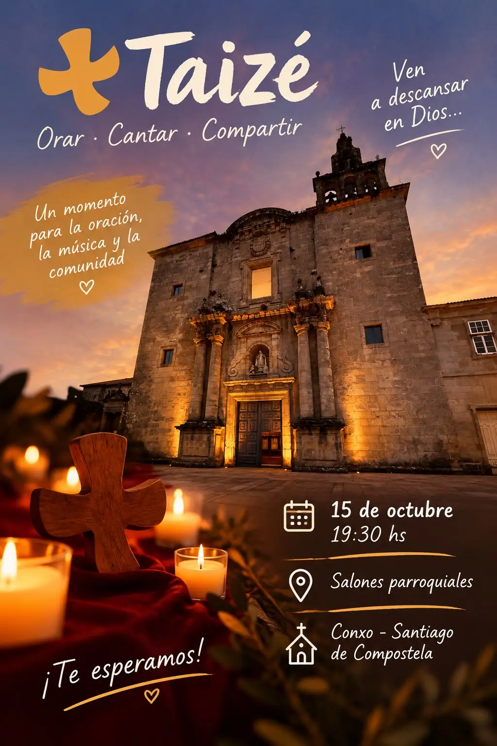 Conxo recupera este jueves sus encuentros de oración al estilo Taizé