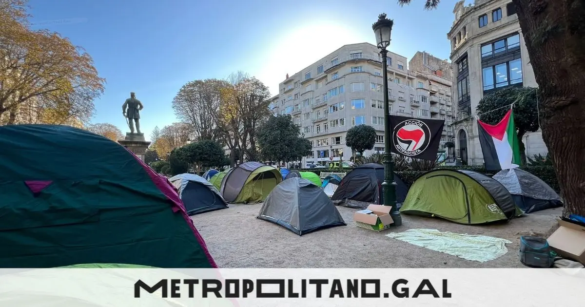 La acampada por la vivienda en Vigo afronta sus primeras horas