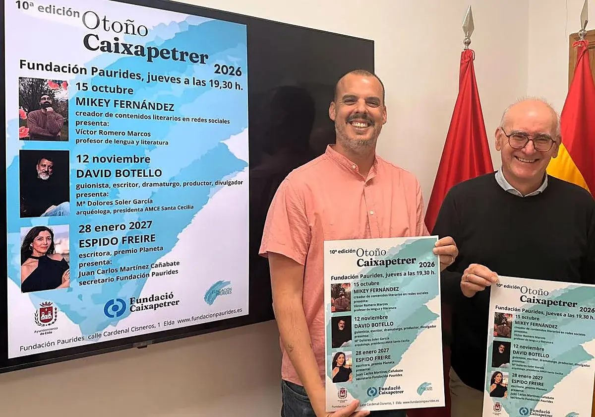 Tres citas literarias en Elda marcarán el décimo aniversario de Otoño Caixapetrer