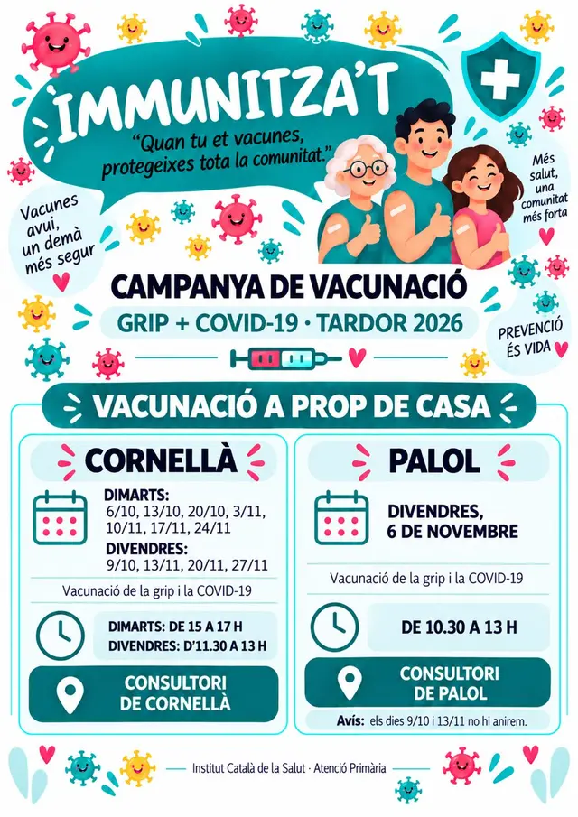 Palol de Revardit ofrecerá una jornada de vacunación contra la gripe y la COVID-19