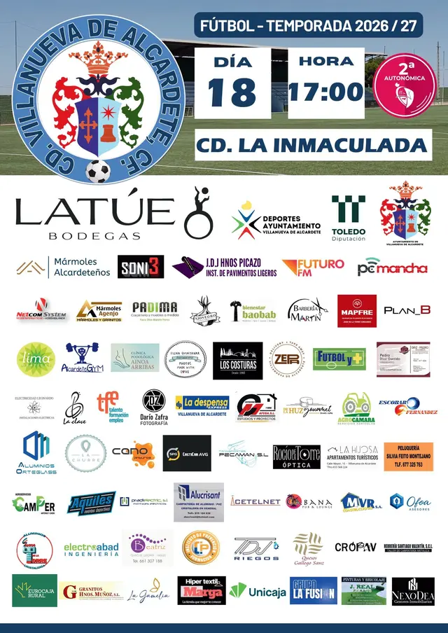 El Villanueva de Alcardete recibe al CD La Inmaculada el 18 de octubre