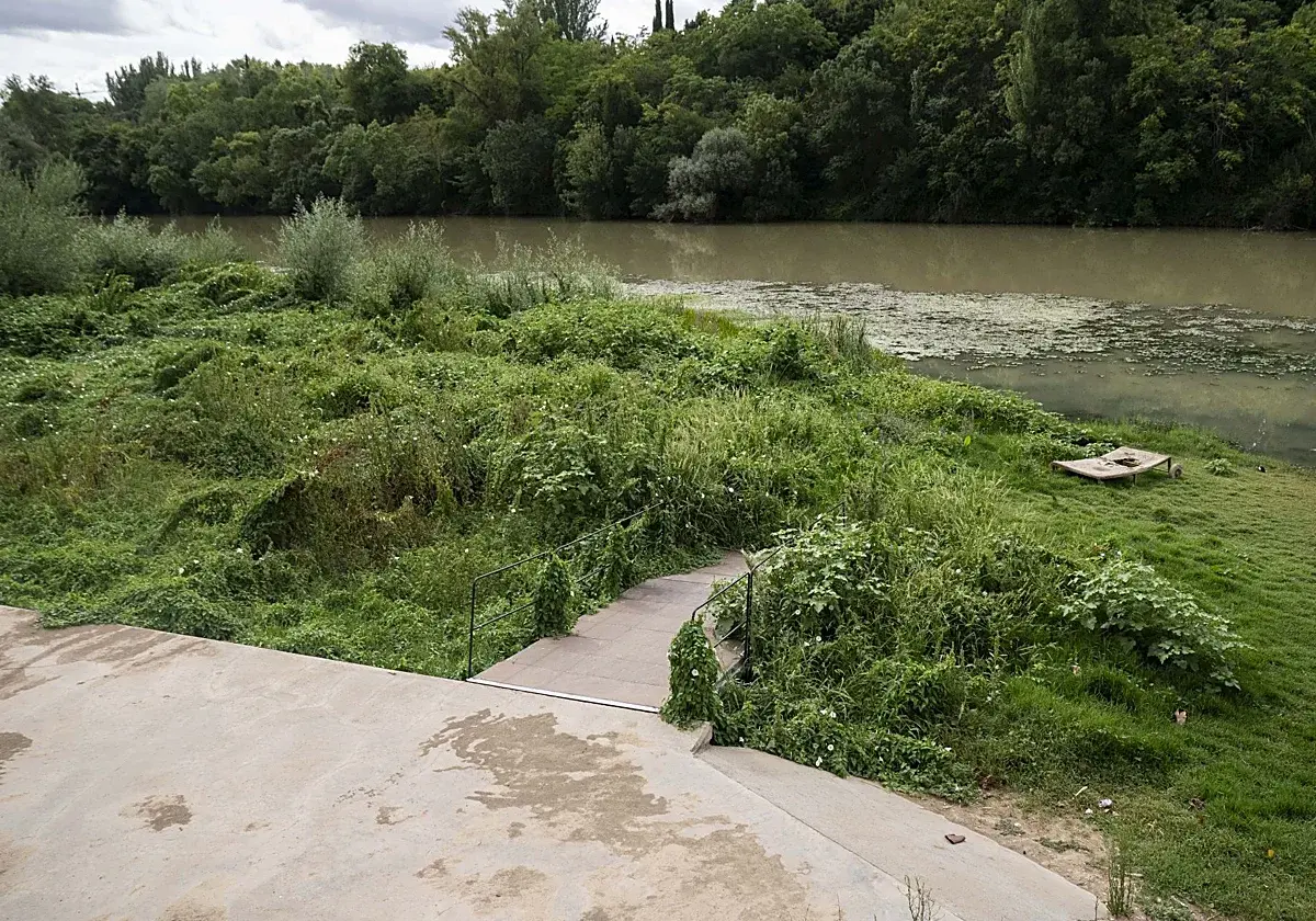 La rampa del embarcadero de Logroño inicia su construcción