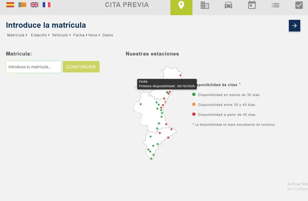 La ITV de Onda arrancó con casi dos semanas de demora para conseguir cita