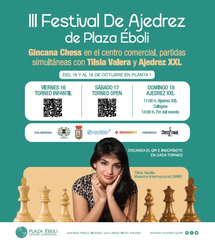 El Festival de Ajedrez Plaza Éboli regresa del 16 al 18 de octubre