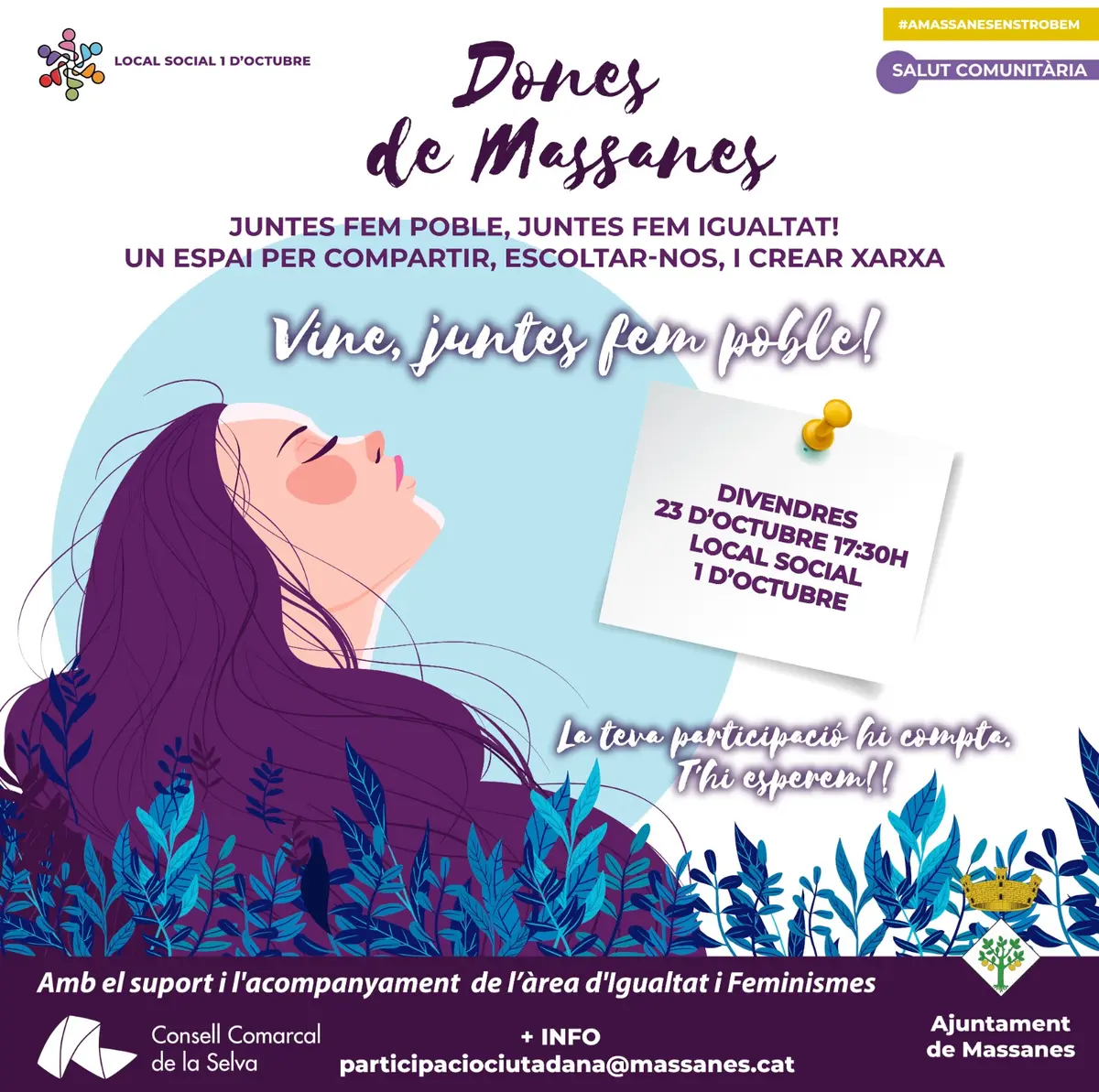 Massanes convoca un encuentro de mujeres para compartir experiencias y crear redes