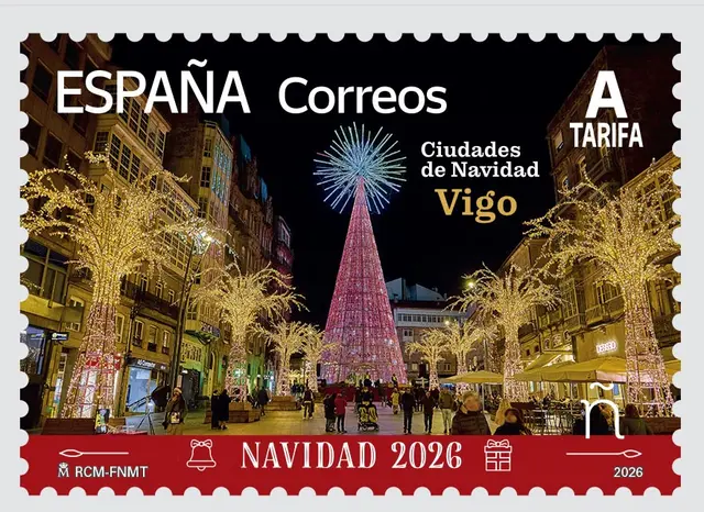 Un sello de Correos lleva la Navidad viguesa a los envíos internacionales