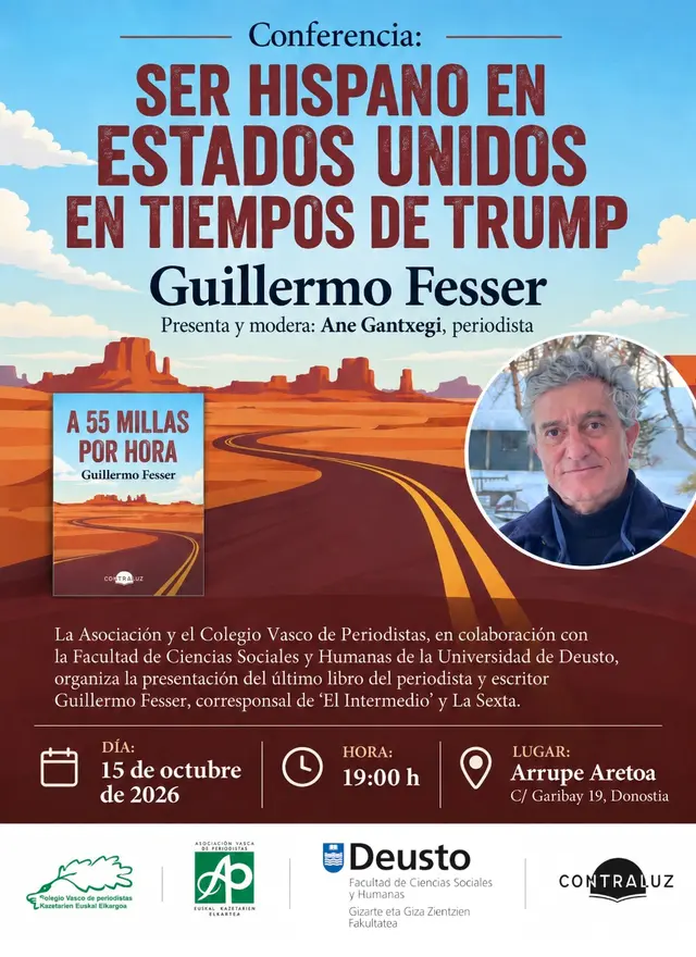 Guillermo Fesser presenta en Donostia un libro sobre la comunidad hispana en EE. UU.