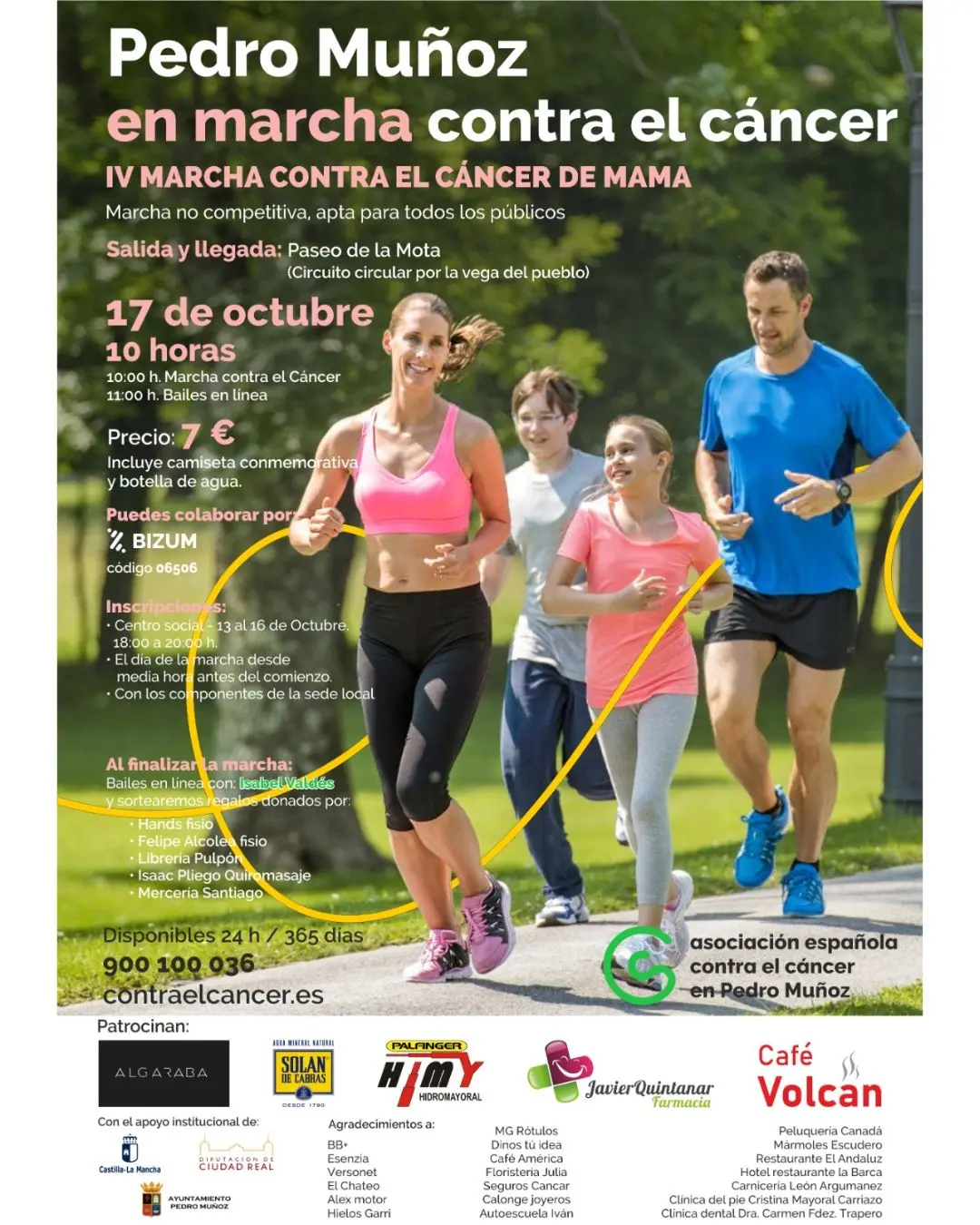 Pedro Muñoz celebrará el sábado una marcha contra el cáncer de mama