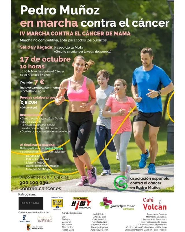 Pedro Muñoz celebrará el sábado una marcha contra el cáncer de mama