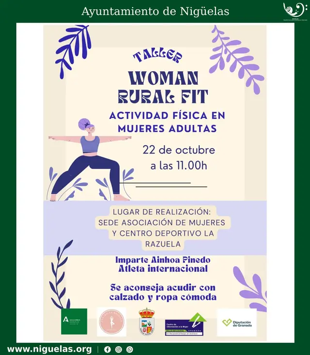 Nigüelas anuncia un taller Woman Rural Fit para octubre