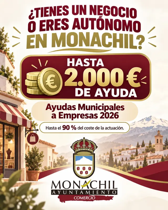 Monachil activa ayudas de hasta 2.000 euros para empresas y autónomos