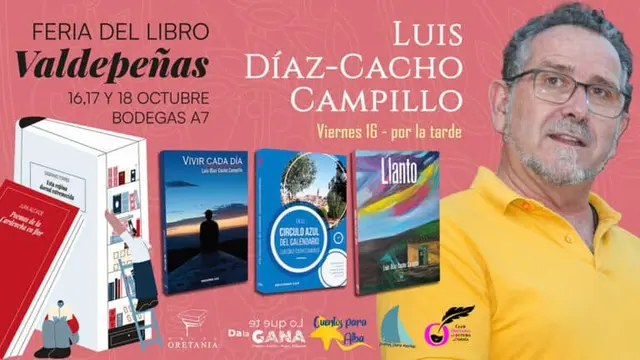 Luis Díaz-Cacho participará en la apertura de la Feria del Libro de Valdepeñas
