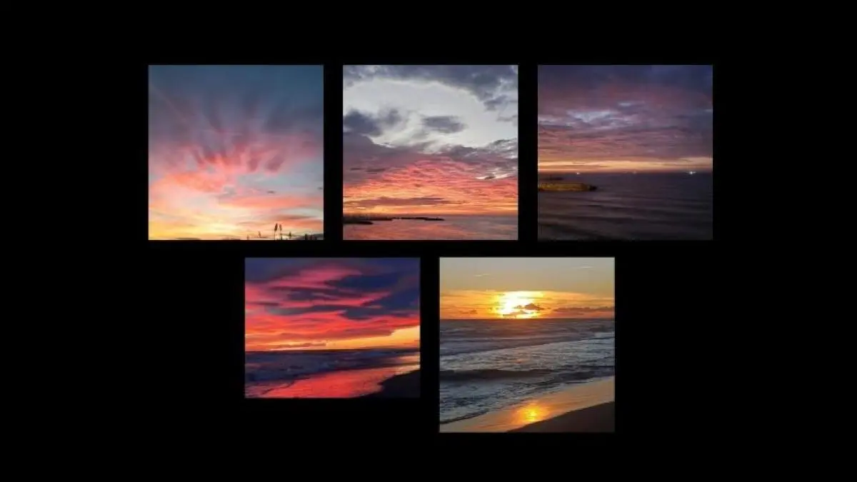 El cielo de Castelldefels, teñido por los tonos del arrebol