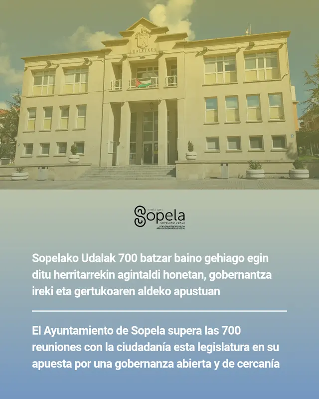 Sopela suma más de 700 encuentros entre el Ayuntamiento y la ciudadanía