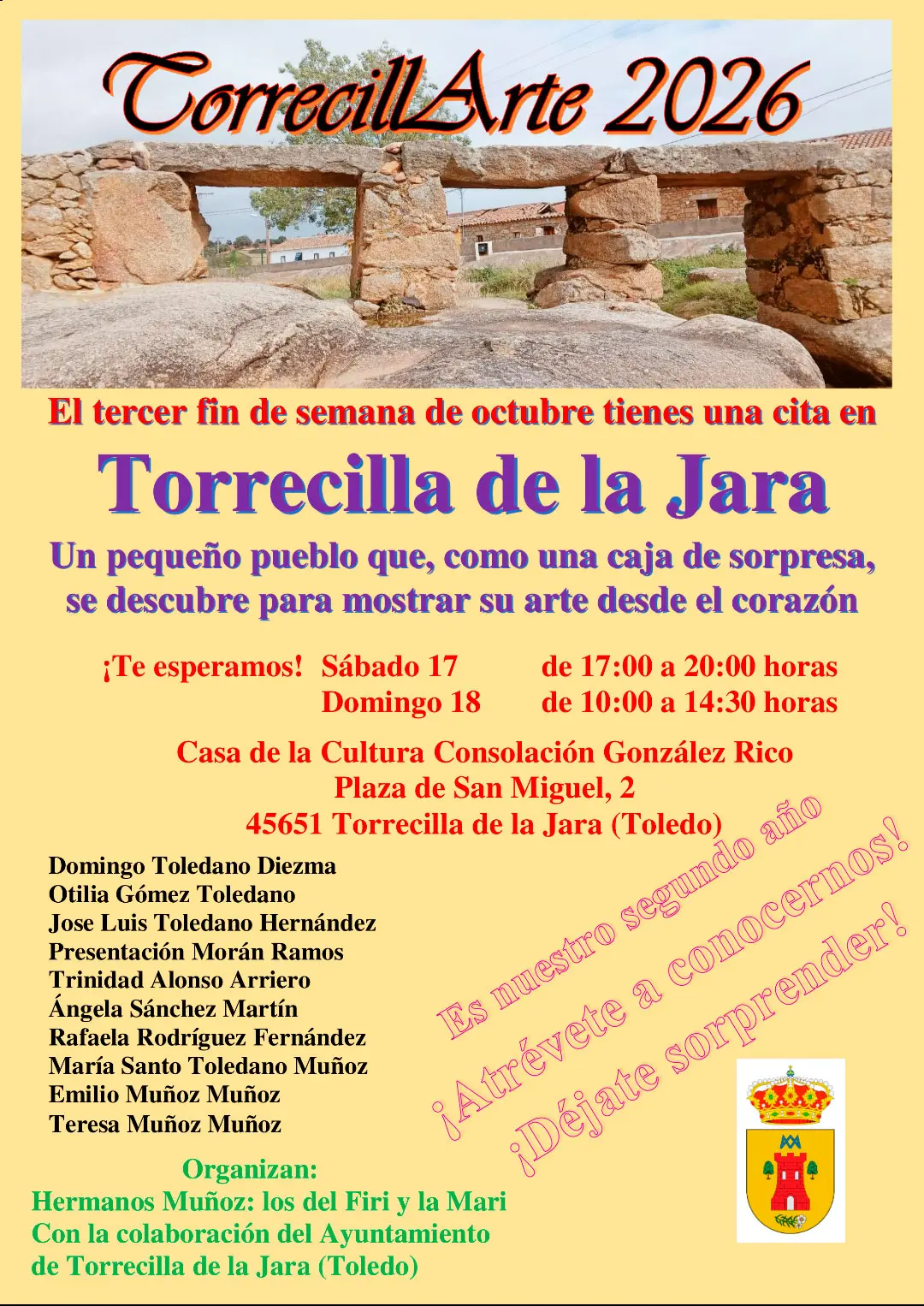TorrecillArte 2026 llevará el arte a Torrecilla de la Jara en octubre
