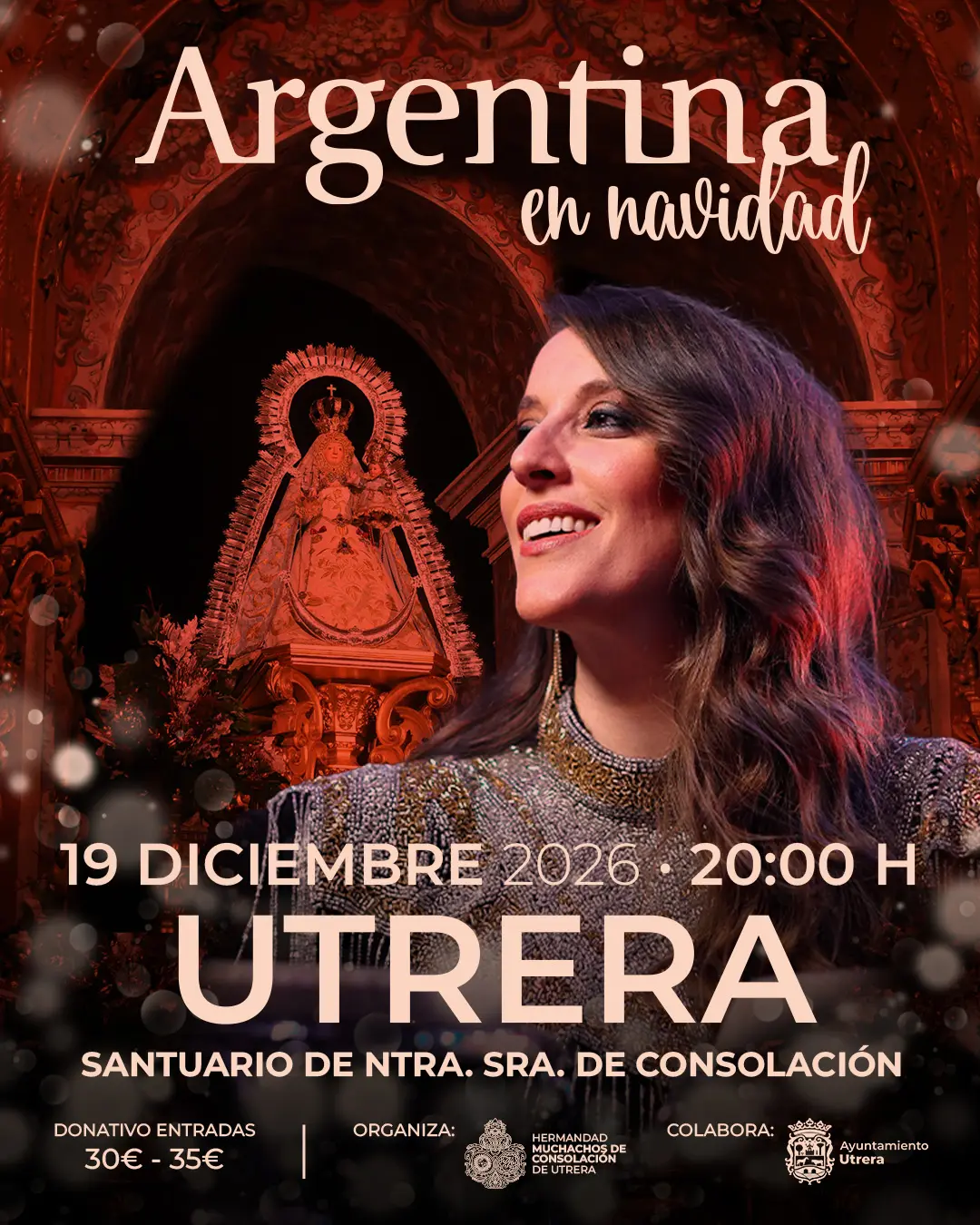 Argentina actuará en la Exaltación Navideña de Utrera el 19 de diciembre