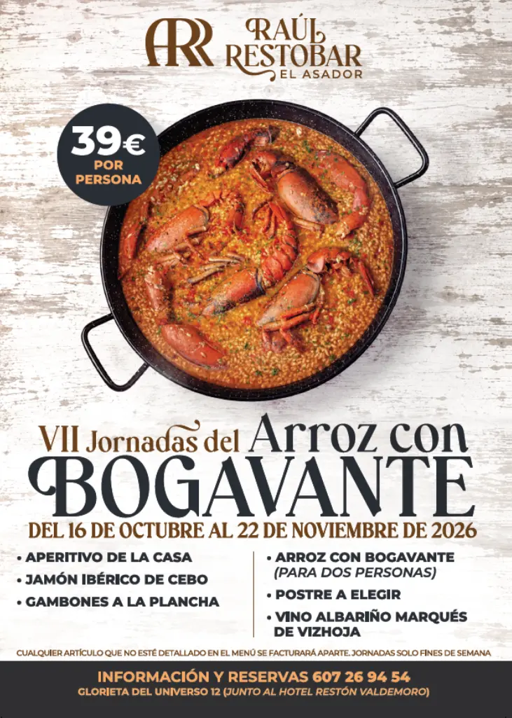 El arroz con bogavante vuelve a la mesa de Raúl Restobar en octubre