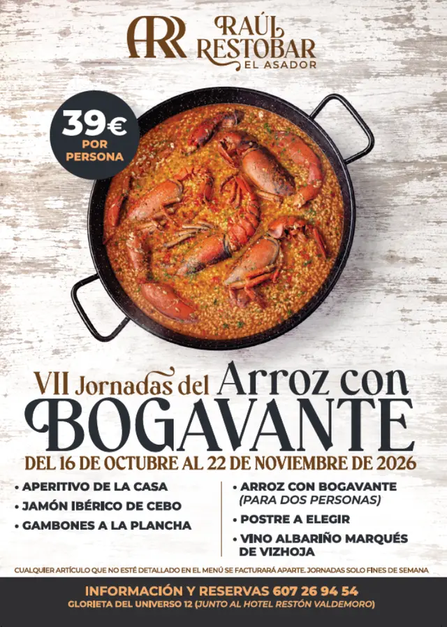 El arroz con bogavante vuelve a la mesa de Raúl Restobar en octubre