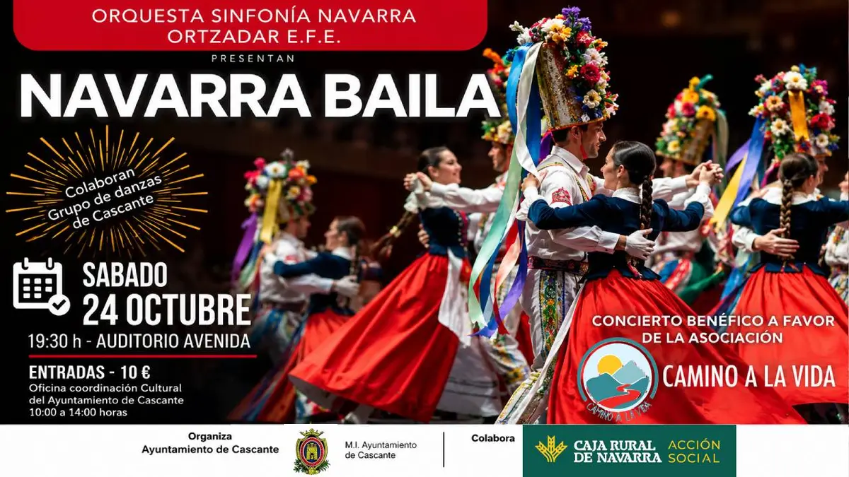 Cascante recibirá el espectáculo solidario «Navarra Baila» el 24 de octubre