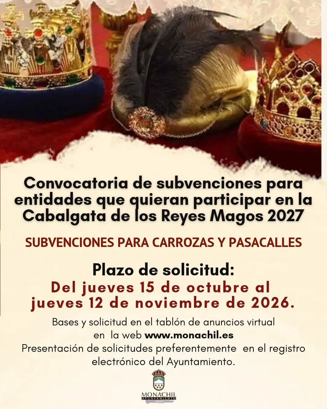 Monachil abre ayudas para preparar carrozas y pasacalles de Reyes 2027