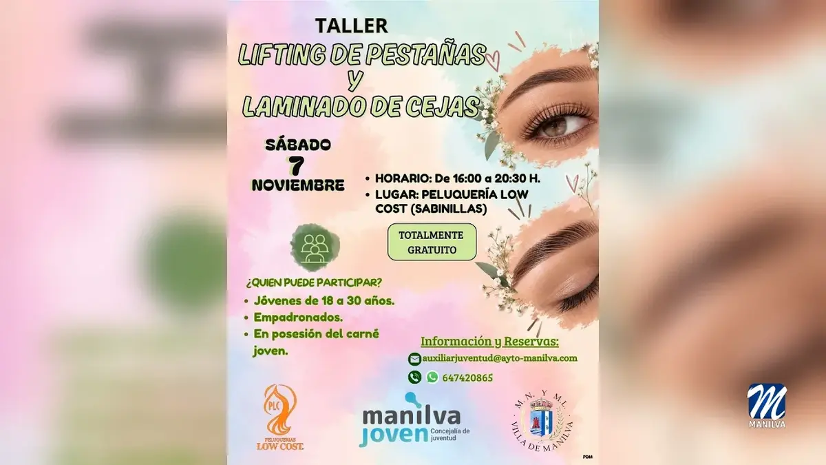 Manilva propone un taller gratuito de cuidado de pestañas y cejas