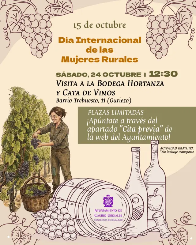 Castro-Urdiales programa una visita a una bodega por el Día de las Mujeres Rurales