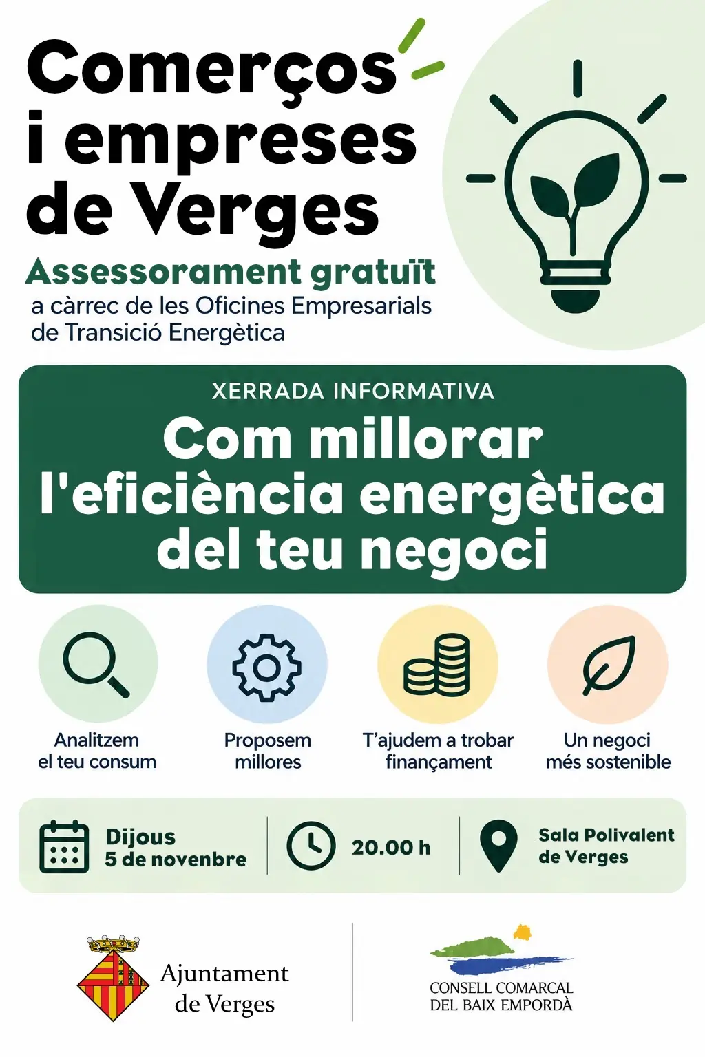 Verges convoca una sesión para ayudar a los negocios a ahorrar energía