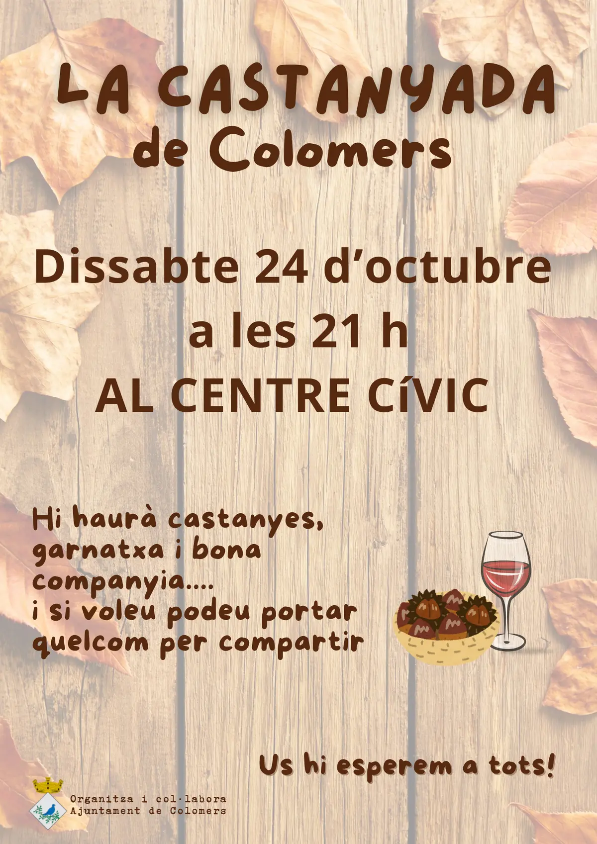 Colomers convoca su Castanyada para el 24 de octubre