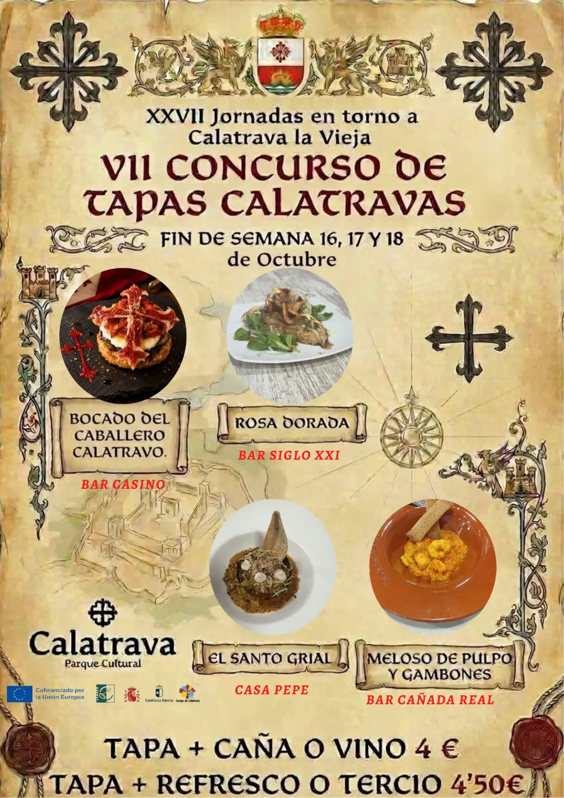Cuatro locales ofrecerán tapas con inspiración medieval en Carrión de Calatrava