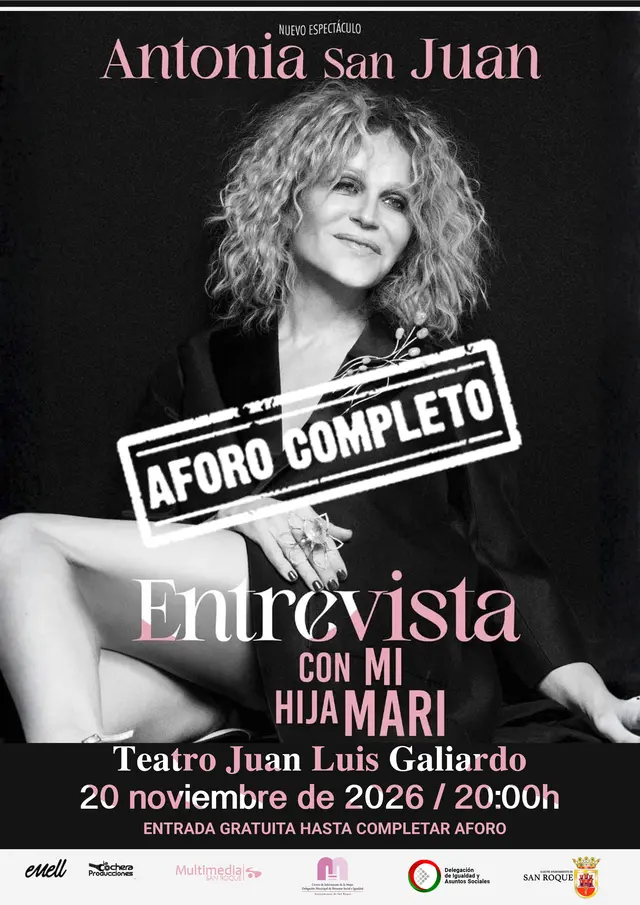 Antonia San Juan actuará con el aforo completo en el Teatro Juan Luis Galiardo