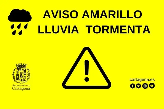 Cartagena tendrá aviso amarillo por lluvia intensa y granizo durante el fin de semana