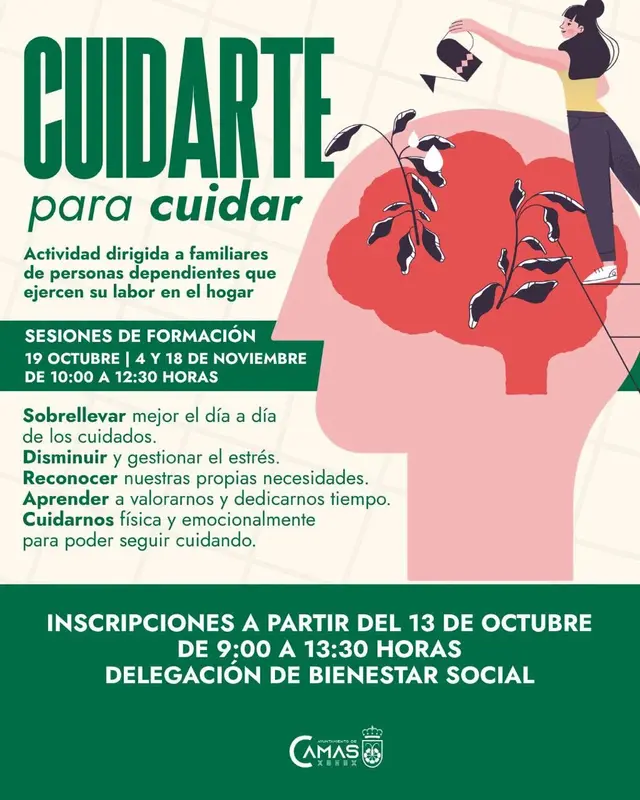 Camas mantiene la inscripción abierta para una actividad dirigida a cuidadores familiares