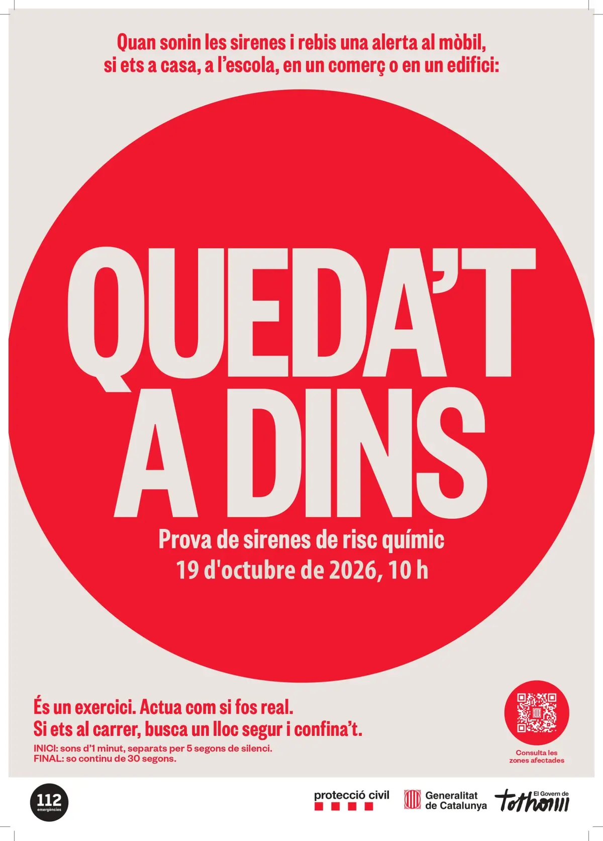 Cataluña probará a la vez sus 119 sirenas de riesgo químico el 19 de octubre