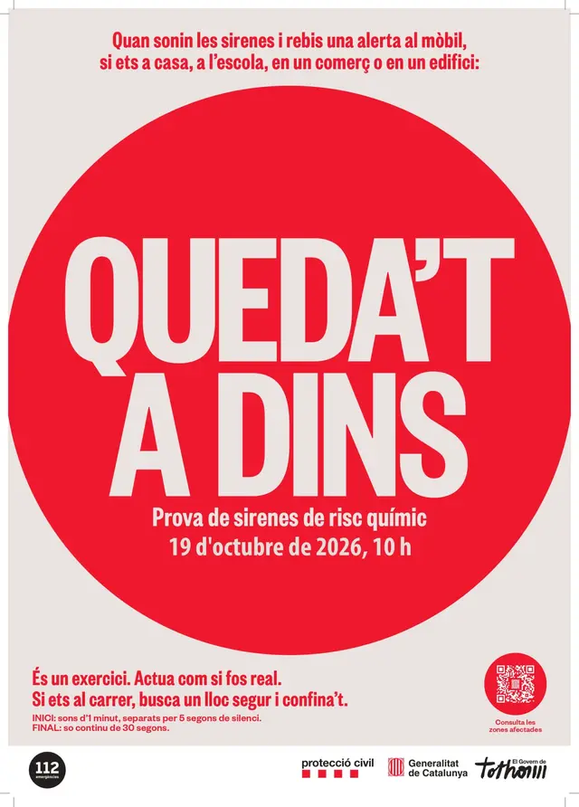 Cataluña probará a la vez sus 119 sirenas de riesgo químico el 19 de octubre