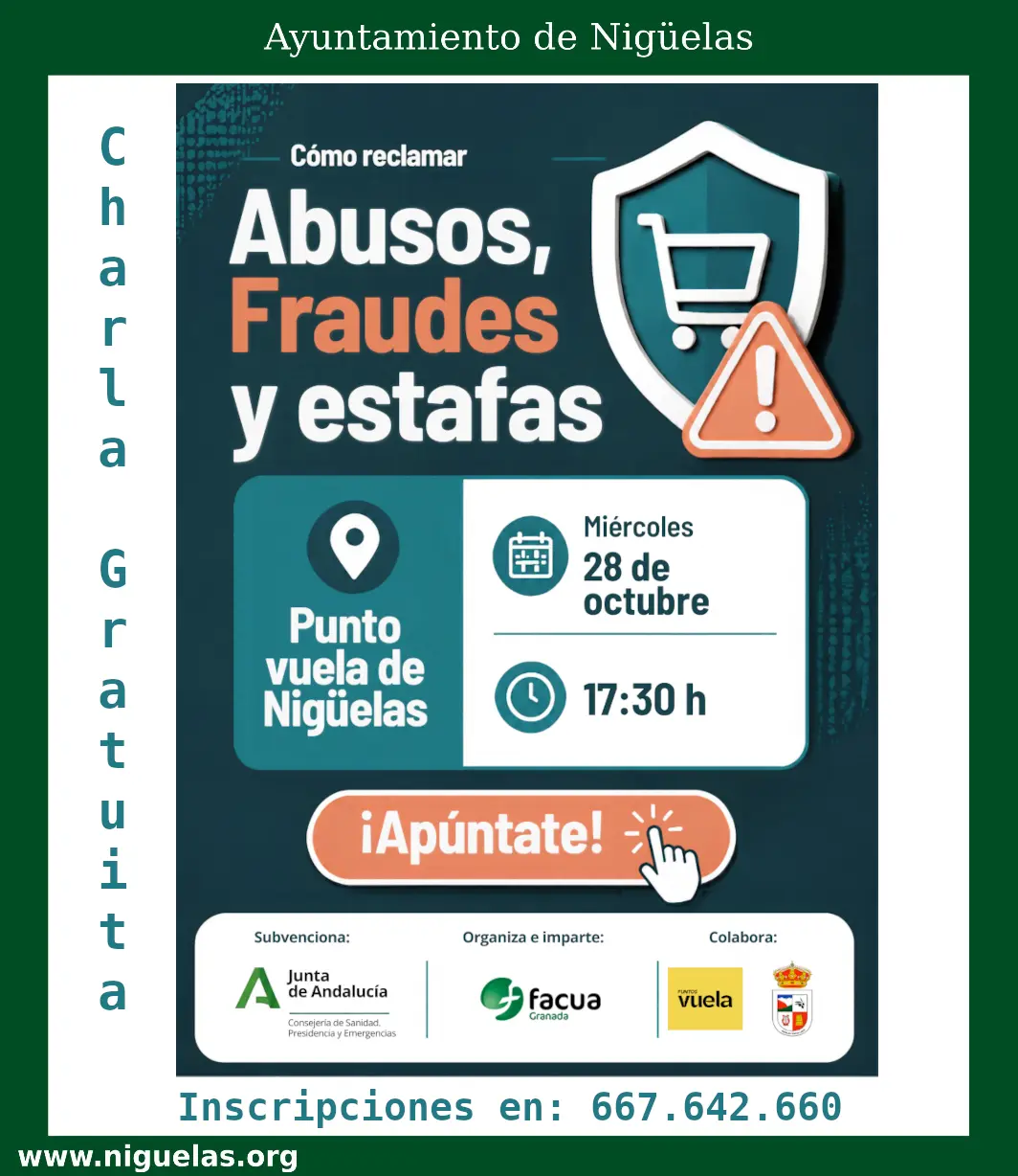 Nigüelas programa una sesión sobre reclamaciones por fraudes