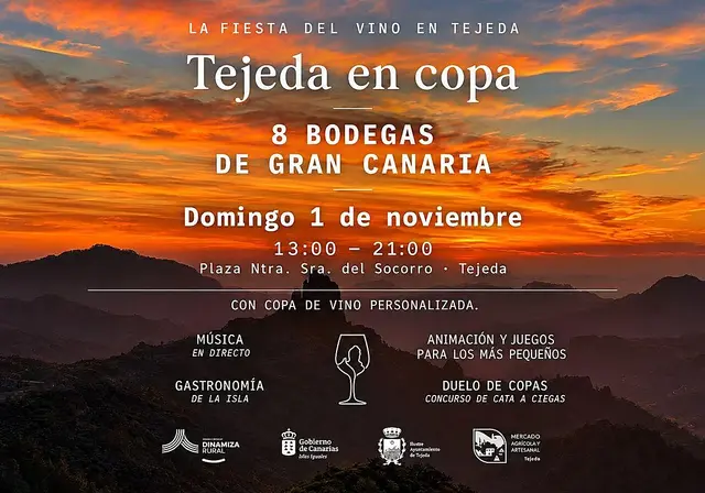 Tejeda en Copa reunirá vinos, gastronomía y música el 1 de noviembre